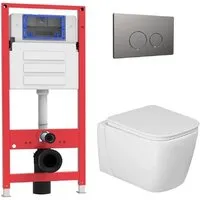 Унитаз подвесной Oliveeka OL-MQ-003 OL-G1 OL-R22-BGM (матовый оружейный металл)