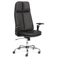 Кресло офисное TetChair Eton хром 5Д (кожзам черный 36-6)