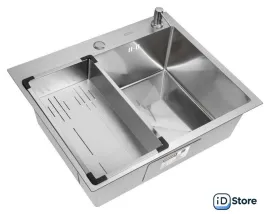 Кухонная мойка ARFEKA Eco AR мойка 600500, коландер G, дозатор Satin Decor Millet