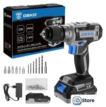 Дрель-шуруповерт Deko DKCD20-Li Set1 083-1117 (с 2-мя АКБ, кейс)