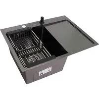 Кухонная мойка Wisent WS-36550B-L/GER013 (с сифоном, дозатором и коландером)