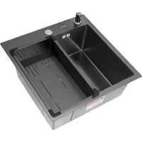 Кухонная мойка ARFEKA Eco AR мойка 500500, коландер G, дозатор Black