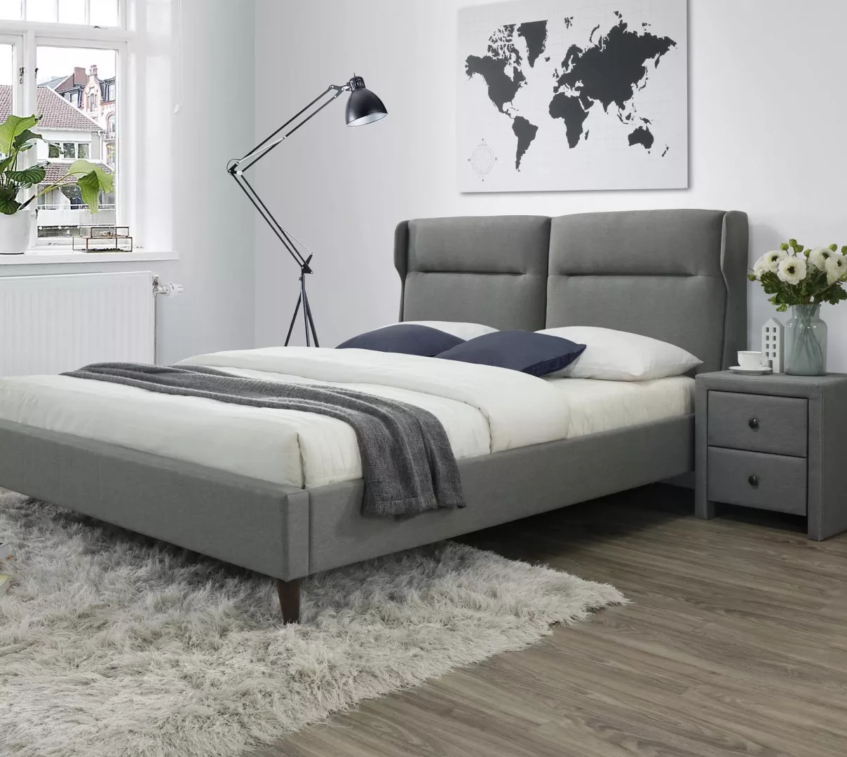 Кровать Halmar SANTINO 160/200 серый