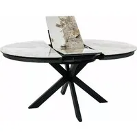 Кухонный стол Signal Porto ceramic 120-160/120 (белый pandoro/черный)