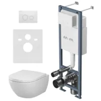 Унитаз подвесной с инсталляцией AM.PM ErgoFit Above Aquaspin IS110101.9X1900 (белый глянцевый, с кнопкой смыва)