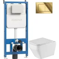 Унитаз подвесной Grossman GR-4410SQ 900.K42.01.000 Classic 700.K45.04.30M.30M (золотой глянцевый)