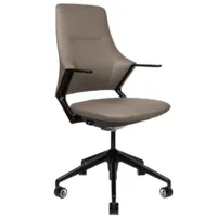 Кресло офисное Norden Han LB / FK011-B-3 (серая кожа/черный)
