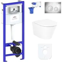 Унитаз подвесной Lavinia Boho Relfix Biore Rimless 7 в 1 87040102 (хром пластик)