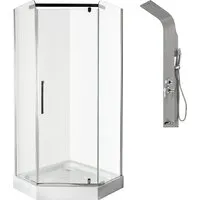 Душевой уголок Saniteco SN-1000-6 LYPA-1 (хром/панель хром матовый)