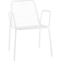 Стул садовый Stool Group Дели с подлокотниками / LV-107-5015 (металл белый)
