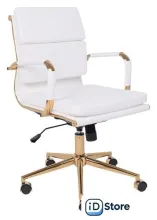 Офисное кресло AksHome Indigo LB (белый/золотой)