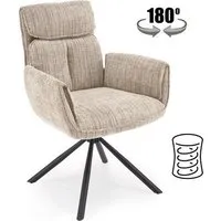 Стул с подлокотниками Halmar K596 (бежевый/черный)
