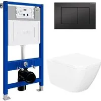 Унитаз подвесной Lauter Nuremberg 21811 21901001 (белый, с кнопкой смыва 219704J черный)