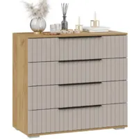 Комод Трия Хилтон (дуб крафт золотой/мокко матовый)