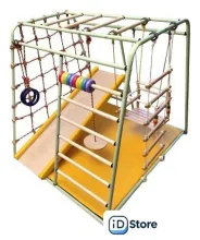 Детский спортивный комплекс Вертикаль Веселый малыш Maxi (горка, мягкие бортики, фисташковый)