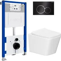 Унитаз подвесной Lauter Square 21901001 кнопка 219704E (скрытое крепление)