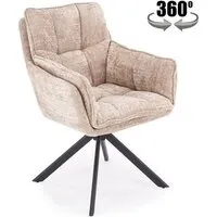 Стул с подлокотниками Halmar K597 (бежевый/черный)