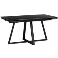 Обеденный стол Notta Памелла 140/200x80 (черный мрамор/черный)