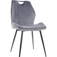 Стул Signal Arco Velvet (bluvel 14 серый/черный)