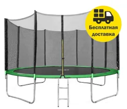 Батут Happy Jump 14ft PRO (435 см) с внешней сеткой и лестницей