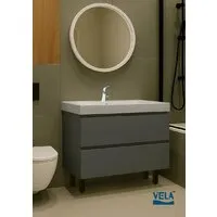 Мебель для ванных комнат Vela Тумба под умывальник Vela Мира 80Н под Classica (серая) TU5893