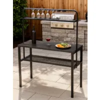 Барный стол Woodville Сари 120х50х171 (дпк графит/черный)