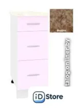 Шкаф напольный Кортекс-мебель Корнелия Лира НШ30р3ш (сирень/мадрид)