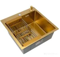 Кухонная мойка ARFEKA ECO AR мойка 500500, коландер, дозатор GOLD DECOR