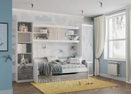 Детская Паскаль - Комплект 1 - Цемент светлый/Белый (BTS)