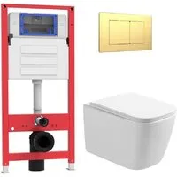 Унитаз подвесной Oliveeka OL-MQ-003 OL-1216 OL-E12-BG (матовое золото)