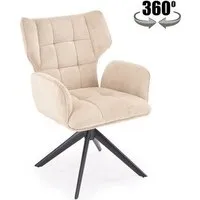 Стул с подлокотниками Halmar K601 (бежевый/черный)