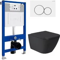 Унитаз подвесной Lauter Nuremberg 21811B 21901001 (черный, с кнопкой 219702E белый)