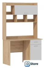 Стол Памир ПКС-2 (дуб сонома/белый глянец)