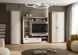 Гостиная Ангара - Комплект 2 - Дуб Крафт серый/Кашемир (3,2м.)