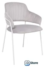 Стул с подлокотниками Алвест AV 448 (светло-серый бархат H-09/белый)