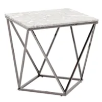 Журнальный столик Stool Group Авалон 61x61 / ECT-0551-GM (серый мрамор/сталь темный хром)