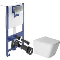 Унитаз подвесной Saniteco Rimless R-202W Villeroy Boch Viconnect Pro S 92122869 (кнопка хром)