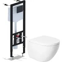 Унитаз подвесной Saniteco KW-9003W Single (безободковый) Ани Пласт WCP1430