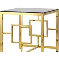 Журнальный столик Stool Group Бруклин 55x55 EET-013 (стекло smoke/сталь золото)