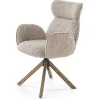 Стул с подлокотниками Halmar K585 (темно-бежевый/орех светлый)