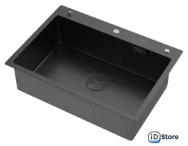 Кухонная мойка ARFEKA ECO AR 700500 POP-UP BLACK PVD NANO