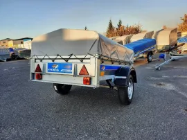 Прицеп Кремень профи 2,01,3 с бортом 31 см с тентом 30 см, задний и передний борт усилены фанерой