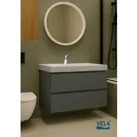 Мебель для ванных комнат Vela Тумба под умывальник Vela Мира 80П под Classica (серая) TU8225