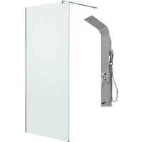 Душевая стенка Saniteco Walk-In SN-W8MC100 LYPA-1 (хром/панель хром матовый)