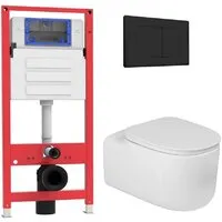 Унитаз подвесной Oliveeka OL-MQ-003 OL-G27 OL-E12-MB (черный матовый)