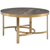 Журнальный столик Stool Group Адриана 80x80 / ECT-223-BRCG-BNSG (серая керамика/сталь шампань)