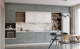 Кухня Гарда 4.2м - Белый Эмалит/Серый Эмалит (ДСВ Мебель)