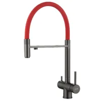 Смеситель ZorG Asgard Premium PVD (gunblackRed hose)
