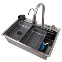 Мойка кухонная со смесителем Saniteco LD0199 (68х45)