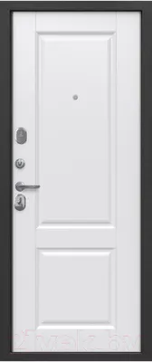 Входная дверь Гарда 7.5 серебро/велюр белый софт